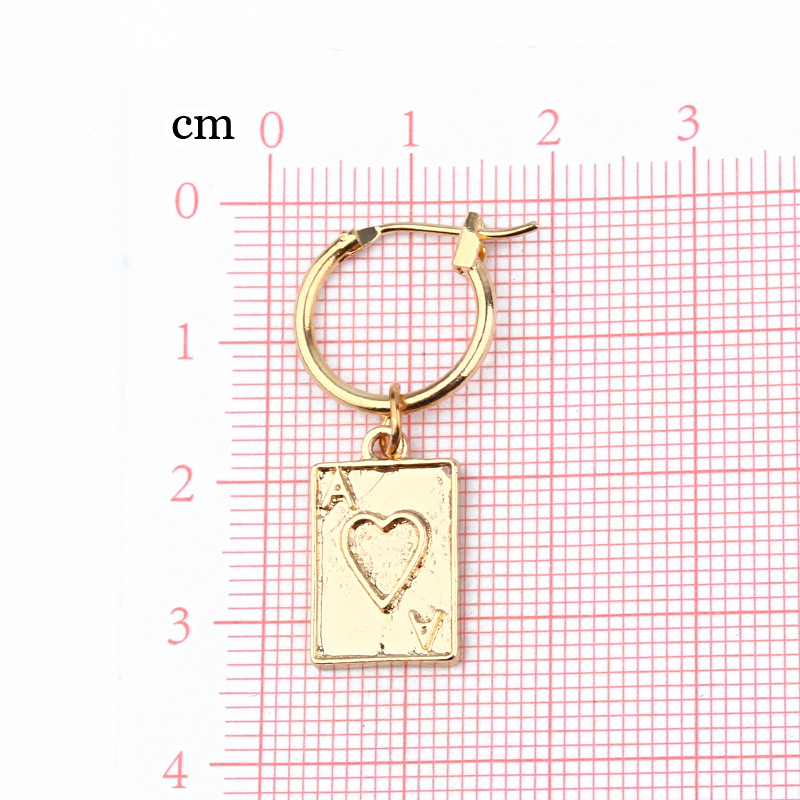 New Trend Creative Jewelry Unique Alloy Earrings Lucky Card Pendant Ear Ring Wholesale Nihaojewelry display picture 2