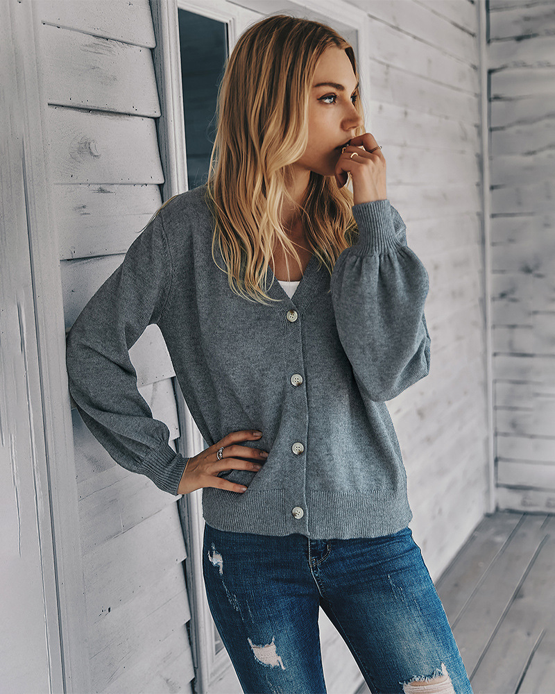 otoño e invierno de las mujeres nueva blusa de punto cardigan al por mayor NSKA291