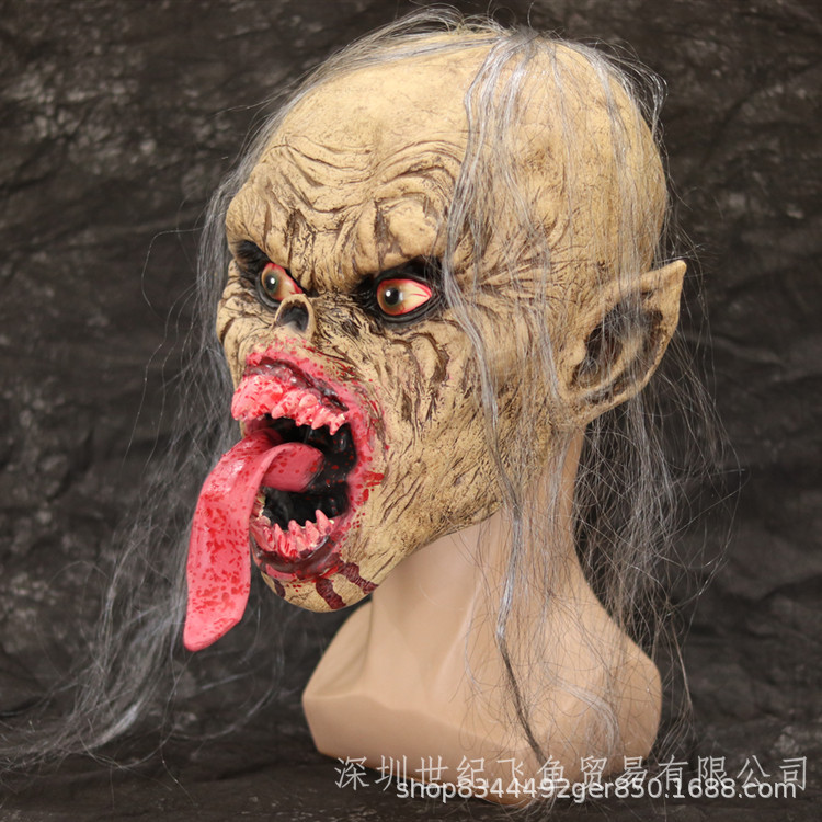 Halloween larga lengua fantasma horror tocados Ghost Festival bar fiesta mascarada rendimiento props truco divertido