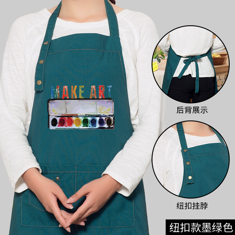Simple pintura delantal mujer adulto estudiante de arte pintura al óleo antifouling casa sin mangas ropa de trabajo imprimible LOGO