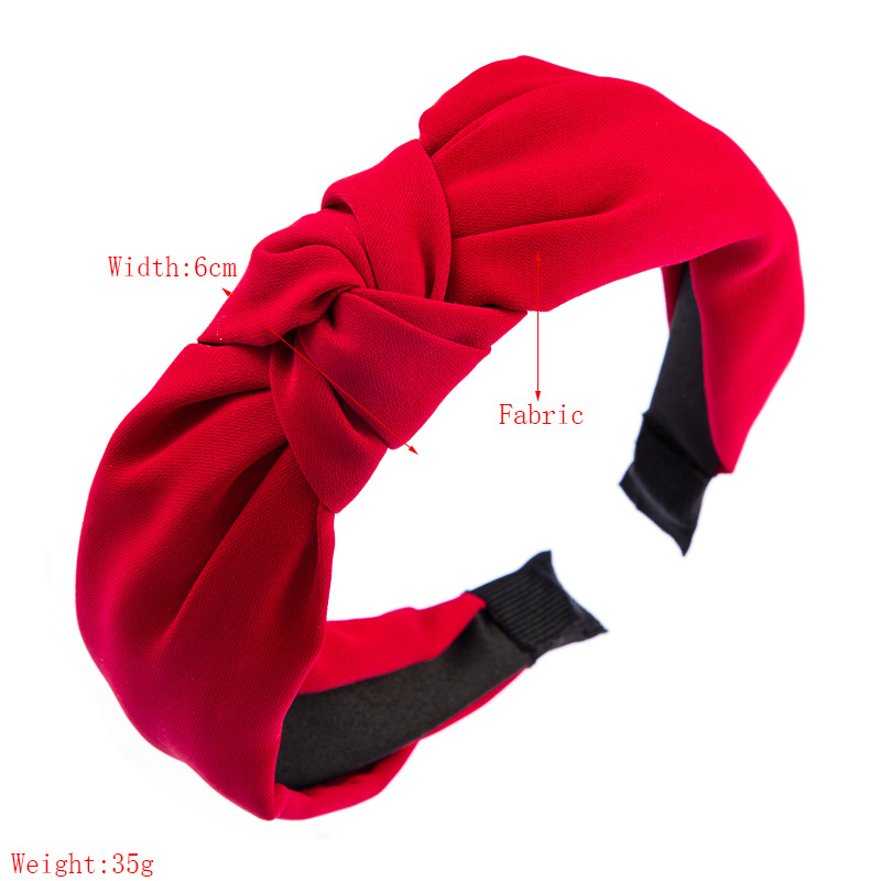 Korean Fashion Simple Solid Color Fabric Knotted Hair Band With Wide-brimmed Headband Wholesale Jewelry display picture 1