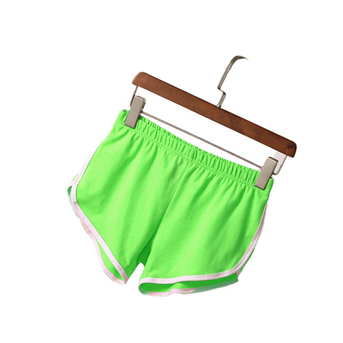  European and American Sports Shorts Women's Home Casual Solid Color Fashion Yoga Beach Pants Candy Color Sports Pants