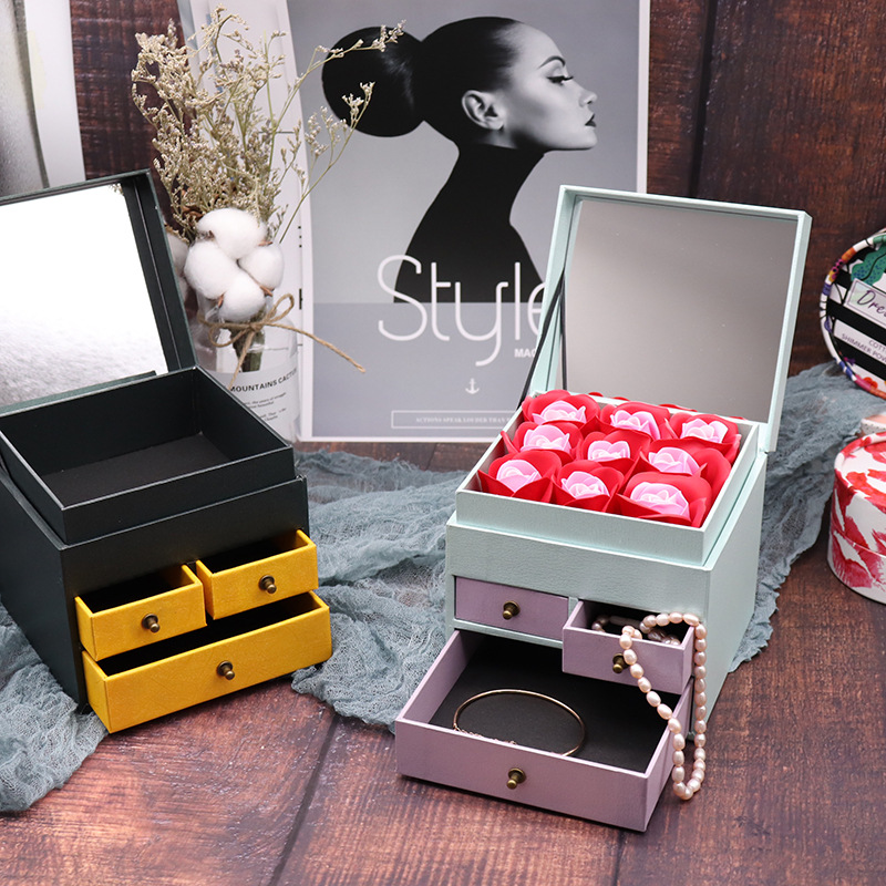 中式新简约少女系首饰盒 耳环戒指多功能首饰收纳盒厂家批发