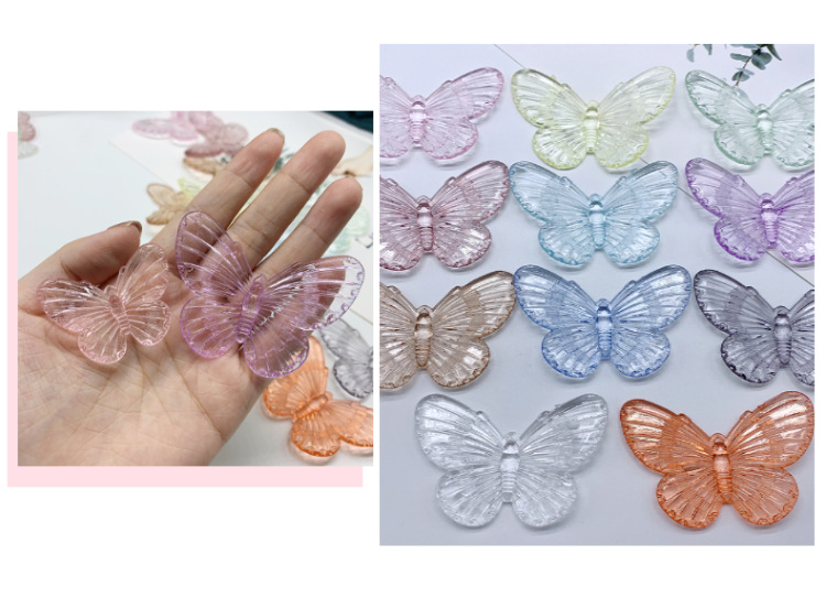 ins透明蝴蝶地摊货源吊孔大小号 厂家直销亚克力夏天色搭配包包珠详情图9