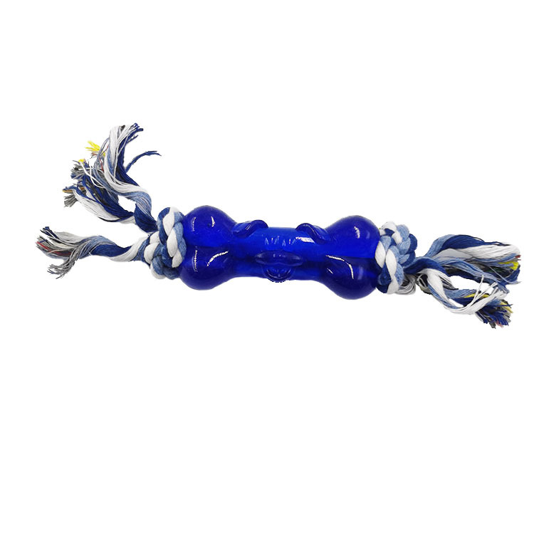 Suministro directo de fábrica TPR cuerda para mascotas perro de juguete cuerda de molienda nudo hueso perro de juguete perro entrenamiento perro Limpieza de dientes cuerda de mordida