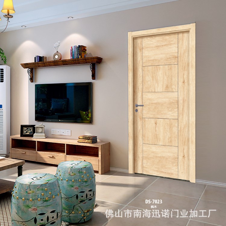 Puerta de madera minimalista moderna puerta del dormitorio puerta invisible insonorizada puerta compuesta de madera maciza Cristal de carbono puerta de madera sin pintura puerta ecológica habitación