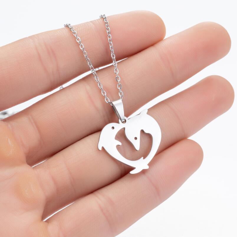 Stainless Steel Necklace Dolphin Love Co...