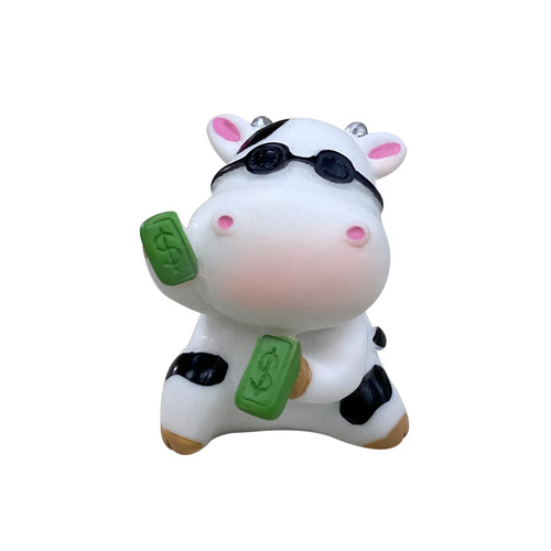 Creative personalized micro landscape car ornaments animal resin mounted car accessories bonsai cute cow home ornaments