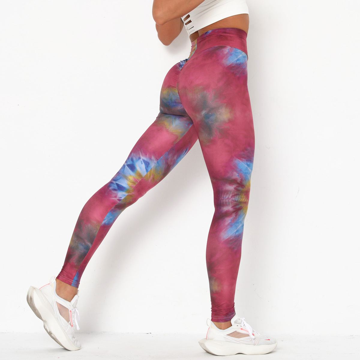 digital printing tie-dye fitness pants  NSLX22866