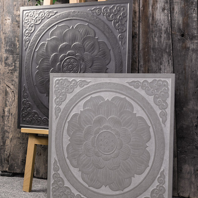 通体唐莲瓷砖花砖水泥砖中式仿古砖徽派餐厅庭院子防滑地砖600