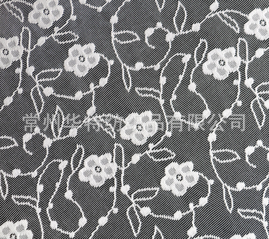 经编蕾丝 全涤花边面料 时尚新品 针织提花布 涤纶花边蕾丝