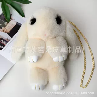 厂家直销批发玩具毛绒包 爆款大耳朵兔子包包  仿獭兔毛皮草包包