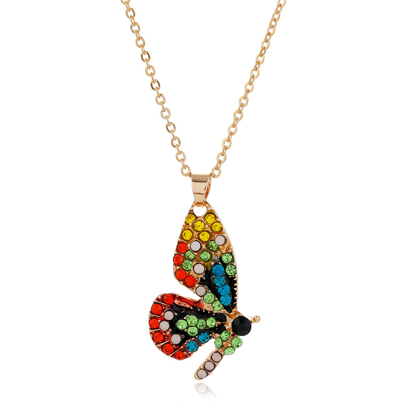 Fashion New Retro Trend Exaggerated Butterfly Creative Niche Diamond Necklace display picture 2