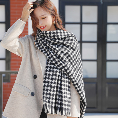 厂批发东大门爆款四角星星冬季保暖加长加厚披肩仿羊绒围巾围脖