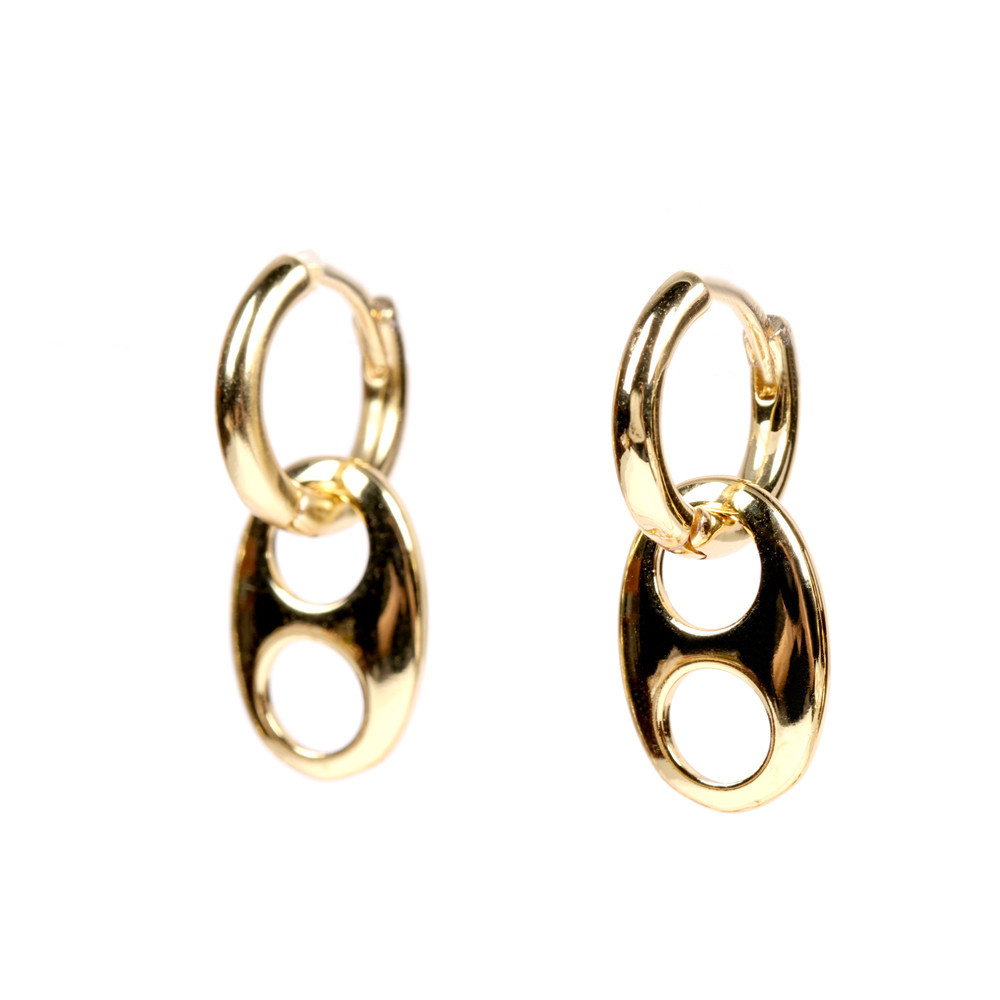 thick chain clavicle chain stitching pig nose necklace bracelet earring set