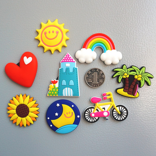 Creative Cartoon Sun Rainbow Soft Glue Refrigerator Magnetic Sticker Early Education Sticker Magnet Refrigerator Children Soft Magnetic Sticker