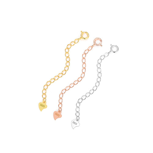 925 sterling silver necklace extension chain bracelet tail chain diy jewelry accessories chain adjustment length manufacturer wholesale