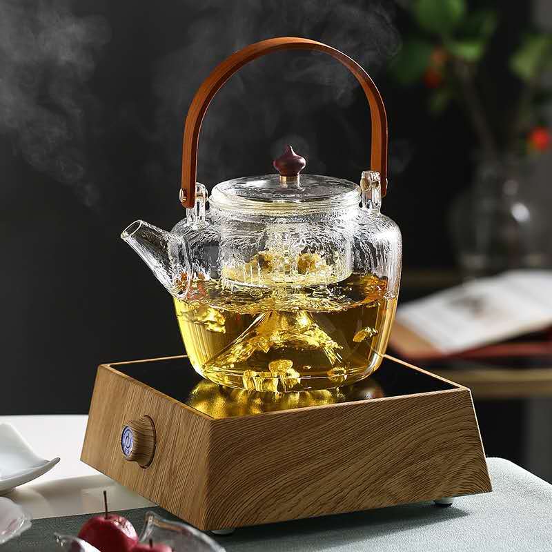 煮茶壶玻璃过滤泡茶烧水壶高温耐热大号蒸茶提梁壶功夫茶具煮茶器