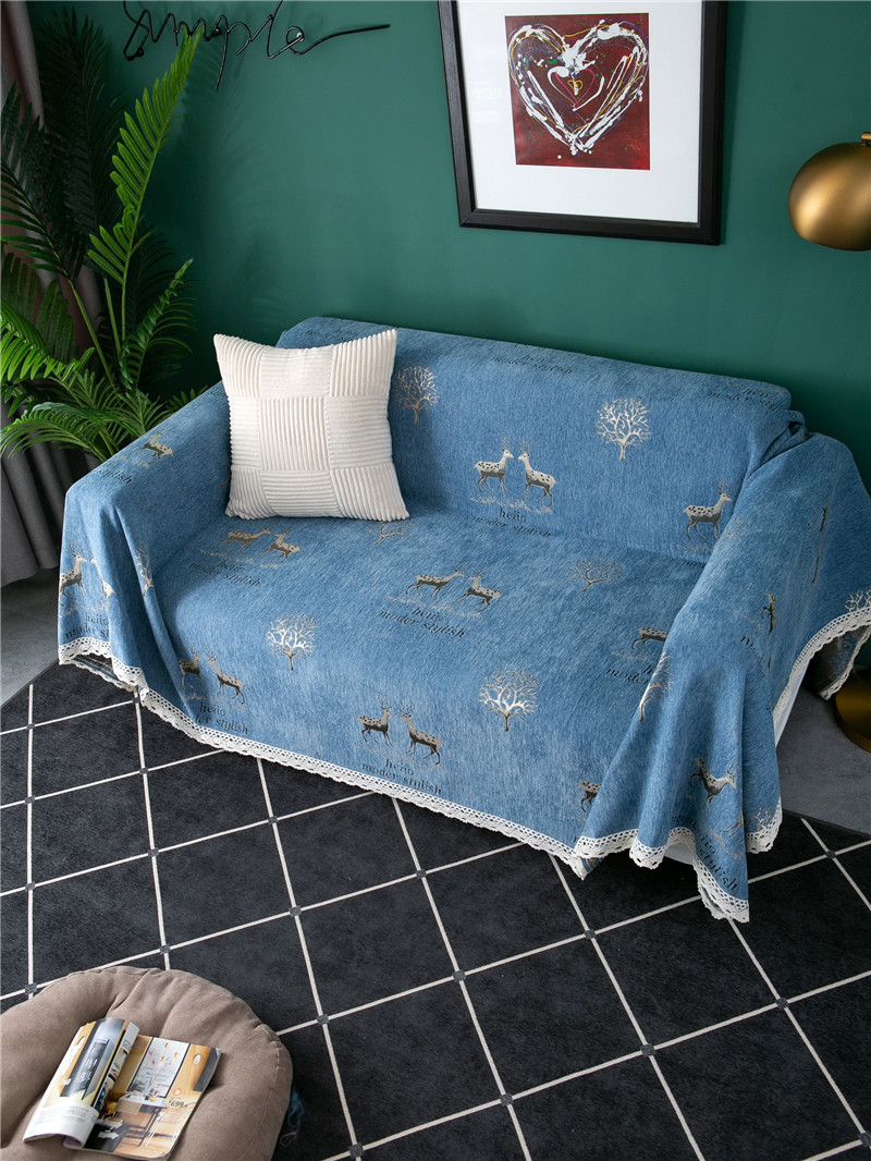 Thickened Chenille Full-cover With Deer Pattern, Non-slip, Elastic, Multi-functional, Suitable For All Seasons, Sofa_voghion.com