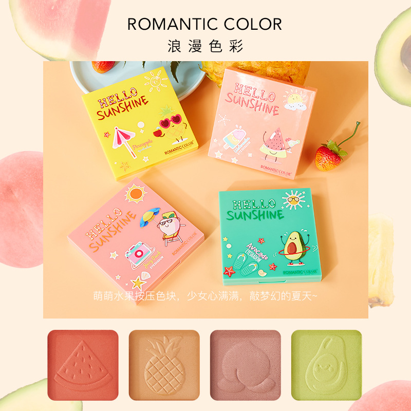 ins超火浪漫色彩水果九色眼影盘水果色彩蜜桃持久不易飞粉仙女盘