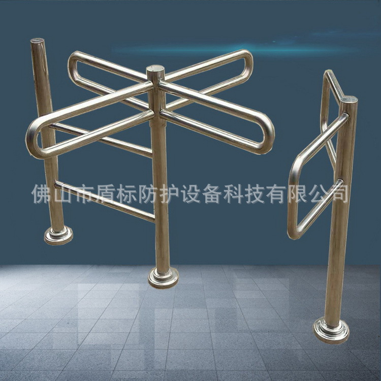 成都超市进出禁行器单向自由门不锈钢单向门交叉栅栏杆无电旋转门