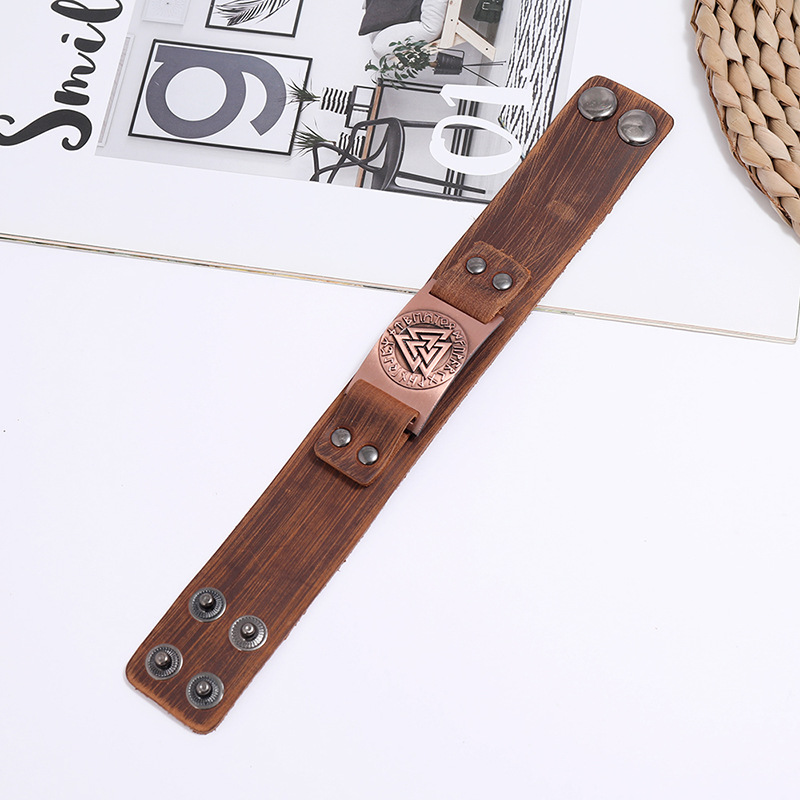 retro totem leather bracelet