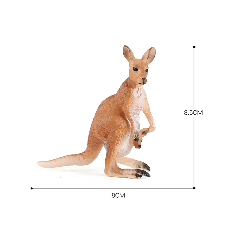 Modelo animal de bosque sólido transfronterizo para niños simulación modelo australiano Madre Canguro educación temprana decoración mano juguete