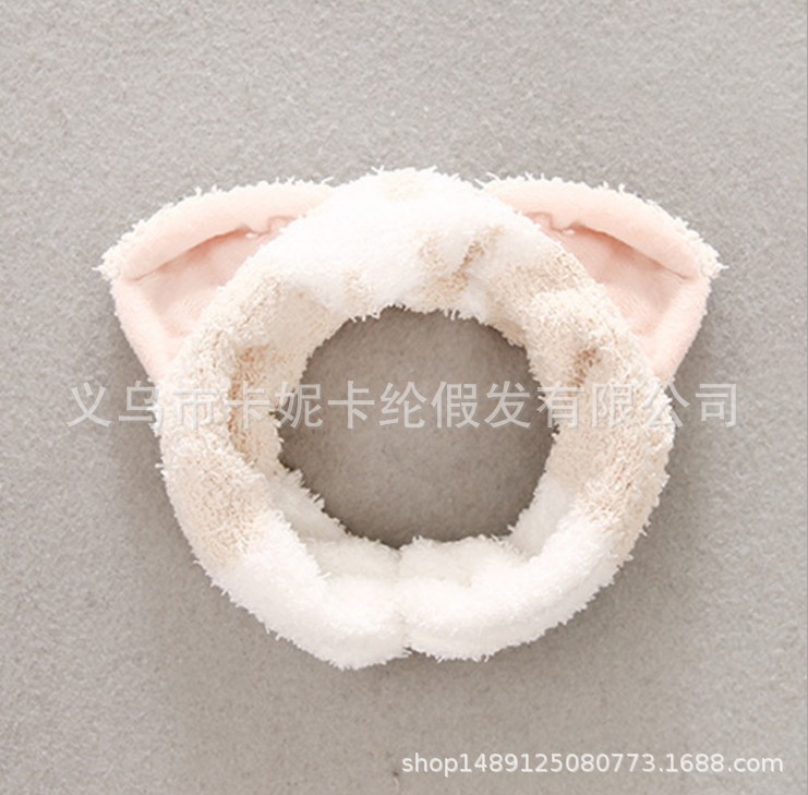 Harajuku de estilo japonés, suave, dulce, lindo, lindo, banda para el cabello, orejas de gato, cubierta para el cabello, banda para el cabello para el lavado de cara, mujer
