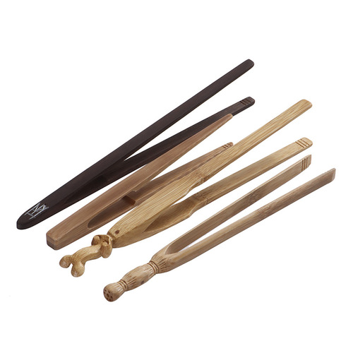Hand-carved bamboo tea clips, creative tea ceremony accessories, bamboo clips, carbonized non-slip bamboo clips, tea set accessories wholesale