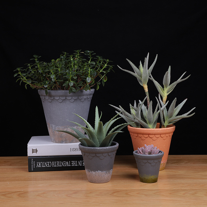 北欧简约创意密胺做旧多肉现代家用加厚个性塑料小花盆 厂家现货详情图2