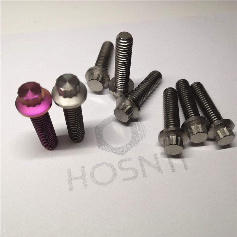 十二角法兰钛螺栓 摩托车钛螺栓 高强度 美制航天航空钛合金螺