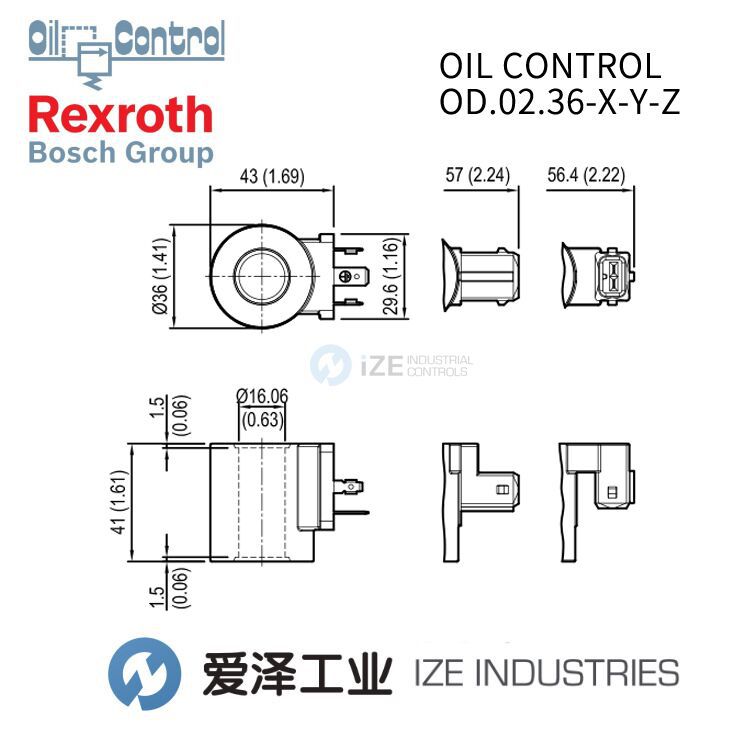 线圈R901394229 OD02360130OU00 COIL  REXROTH OILCONTROL