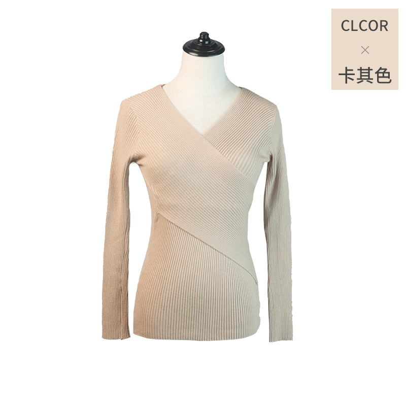 Cuello cruzado suéter de Baile de Otoño e invierno de las mujeres adultas de manga larga ropa de ballet ropa de abrigo práctica exterior ropa caliente superior
