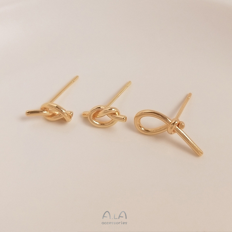 1 Pair 10 * 5mm 11 * 5mm 16.8*6.5 Copper 14K Gold Plated Knot Polished Hook Earring Findings display picture 5