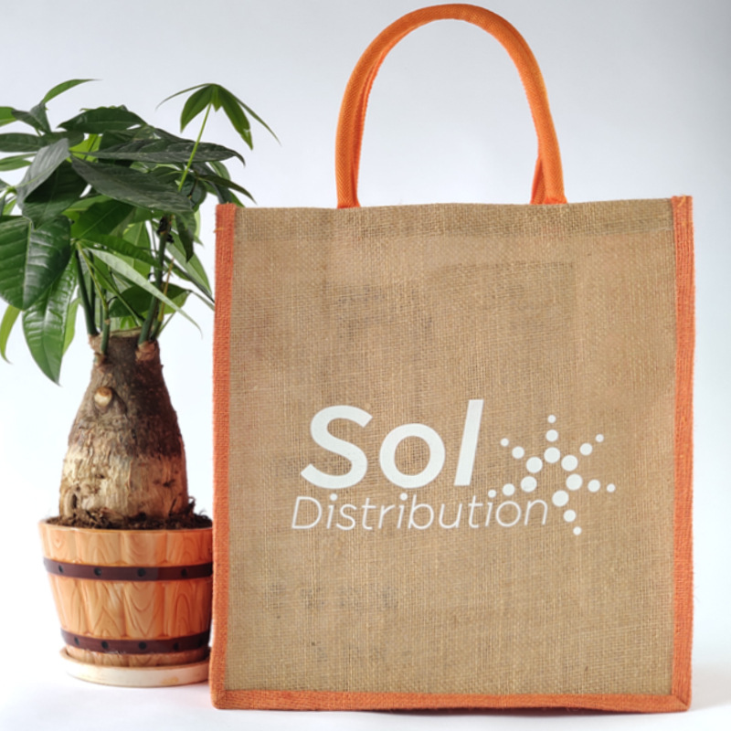 厂家环保印花麻布袋 茶叶酒水手提礼品包装袋 购物棉麻布收纳包