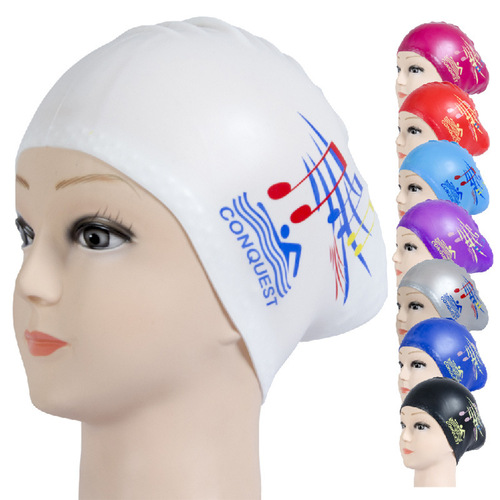 Ladies Long Hair Swim Cap Adult Silicone Comfort Waterproof Hair Ear Protection Large Swimming Gear Hot Spring Cross-border