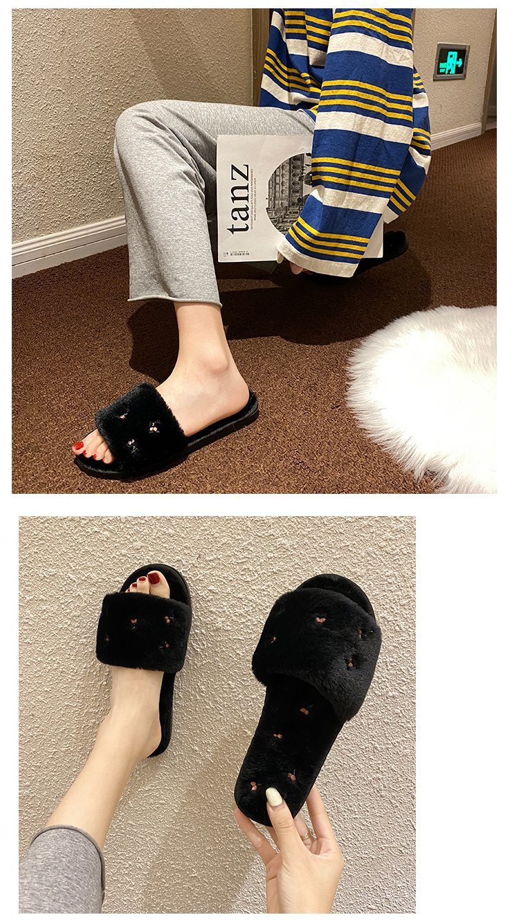 fashion warm no-slip plush slippers  NSPE35017