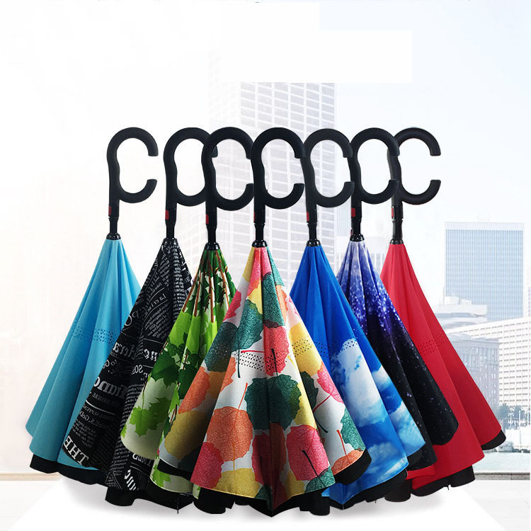 Creative automatic C- type free reverse umbrella standing sun umbrella sun umbrella gift umbrella printing advertising customization Creative automatic C- type free reverse umbrella standing sun umbrella sun umbrella gift umbrella printing advertising customization