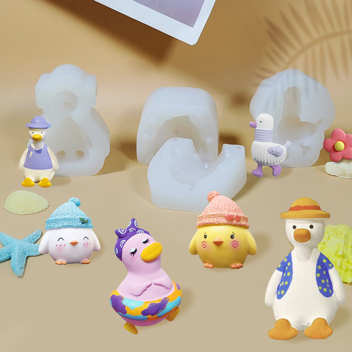 Sanxin Come on Duck Silicone Mold Gypsum Aromatherapy DIY Creative Ornaments Epoxy Mold Baking Utensils