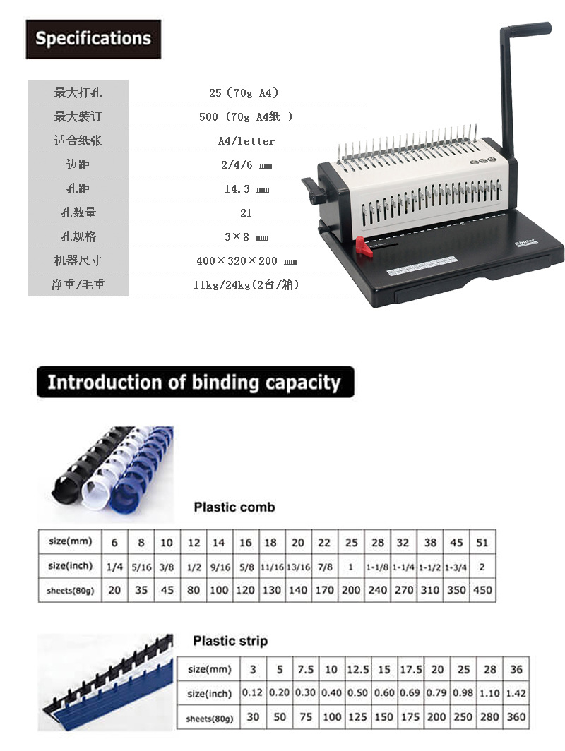S9026A胶圈打孔装订机活页台历笔记本打孔装订机多功能手动装订机详情图3