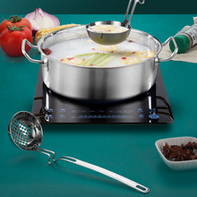 304不锈钢火锅勺创意双线盛粥挂壁汤勺漏勺捞勺 烹饪厨房用具批发