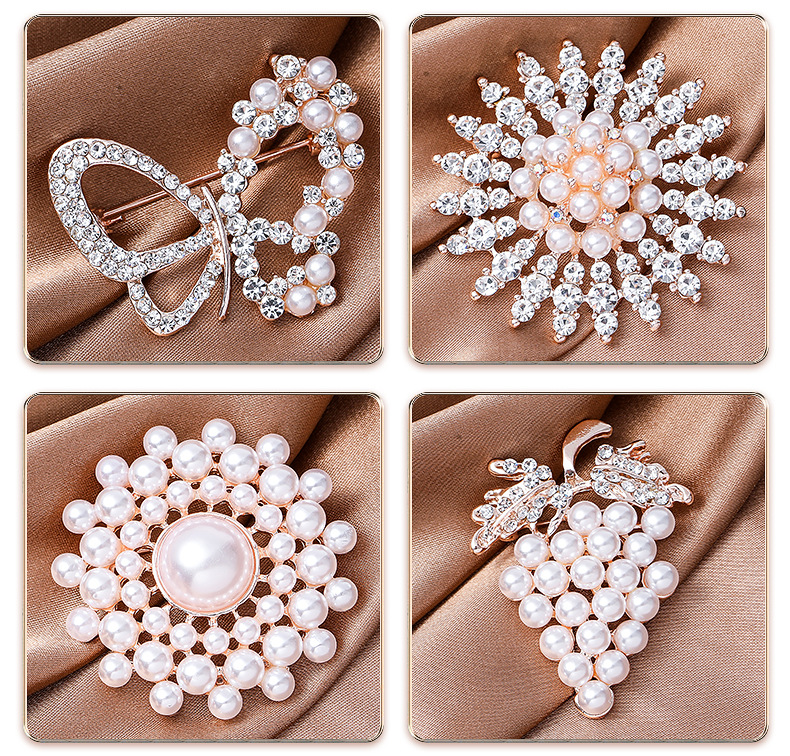 Elegant Heart Shape Flower Butterfly Imitation Pearl Alloy Rhinestone Women's Brooches display picture 3