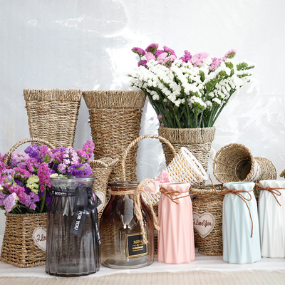 编花篮藤编柳编手提北欧挂墙插花装饰干花多肉绿植创意欧式花盆|ms