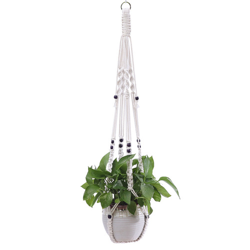 Cross-border flower pot net bag, plant hanging flower pot, handmade diy woven hanging basket net bag, indoor decoration hanging basket