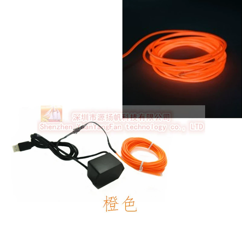 Светодиодный элемент длиной 5 м USB для костюма автомобиля USB компьютерного корпуса мобильного источника питания флуоресцентный реквизит для танца кросс-бордерная электронная коммерция