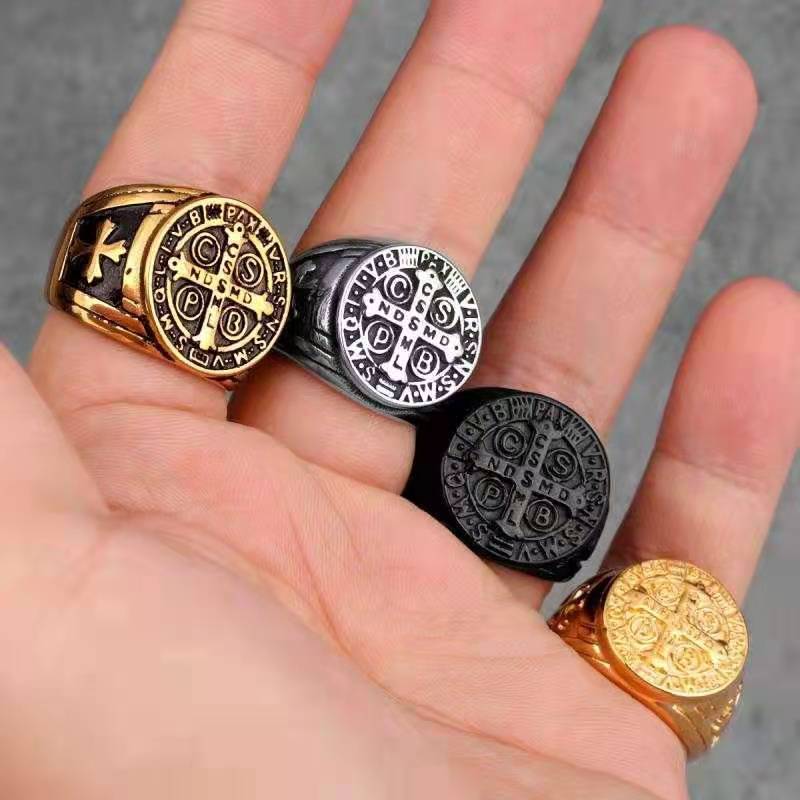 Punk Geometric Stainless Steel Plating Rings display picture 1