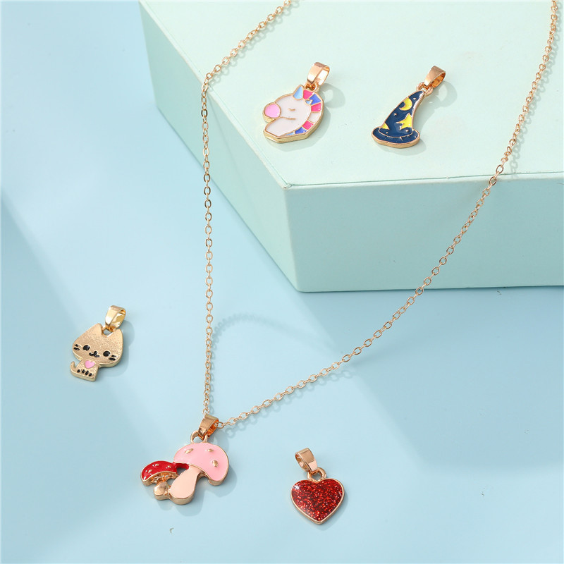 Cartoon Style Geometric Alloy Enamel Girl's Necklace display picture 4