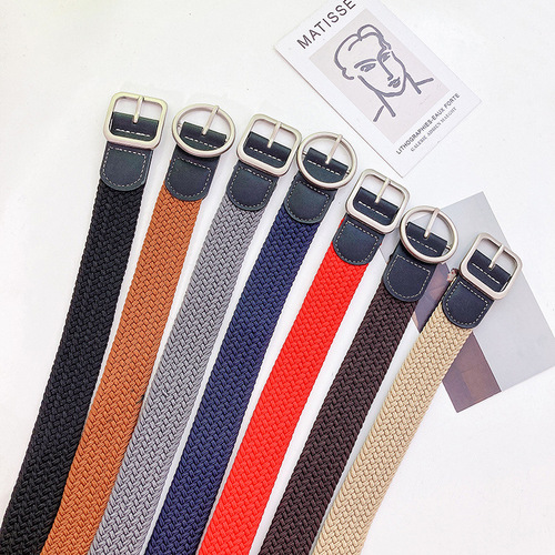 Canvas Belt for Men, Youth Versatile Woven Student Retro Fashion Instagram Style Internet Celebrity Trendy Decorative Jeans Belt