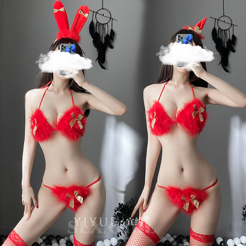 Yiyo Sexy Underwear Women's Christmas Bunny Sexy Three-point cospaly Uniform Temptation Suit 8164