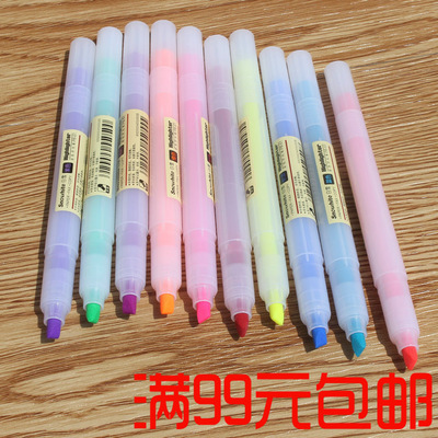 Snow PB-61 Candy fluorescent pen 10 student Color pen Oblique head Marker pen Dot line marking pen